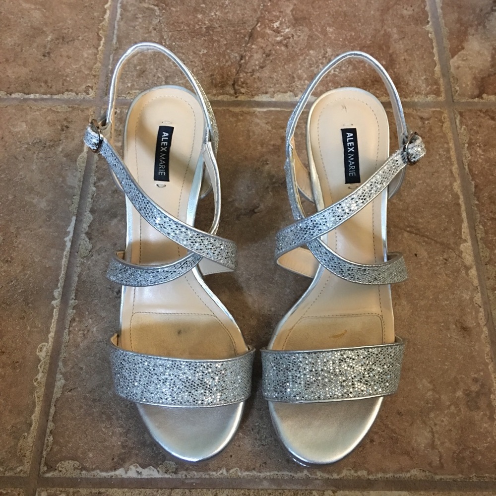 Silver sparkle heels